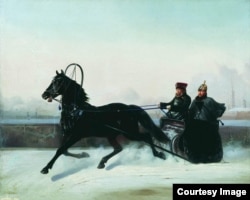 Николай Первый в санях, 1854.