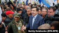 Михаил Саакашвили на митинге в Киеве 17 октября