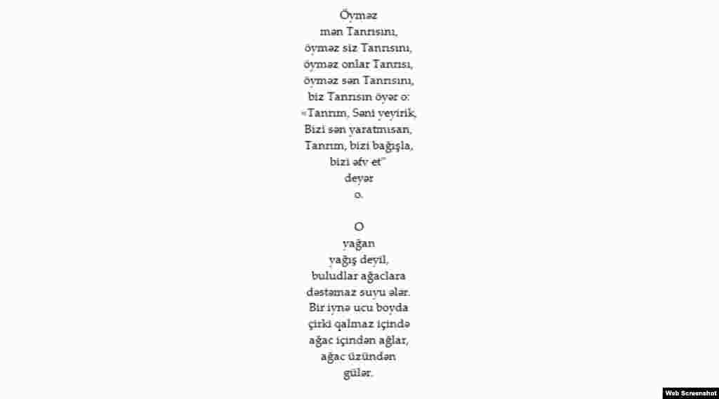 Azerbaijan - Poem by Azeri poet Asad Jahangir