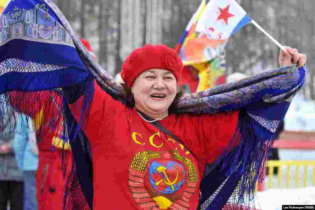 Митинг &quot;Крымская весна! Мы вместе!&quot; в Мурманске, март 2017 года.