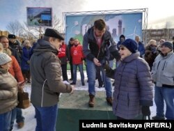 Анна Володина на митинге против строительства химзавода в Пскове