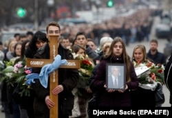 Церемония прощания с Оливером Ивановичем. Митровица, 17 января 2018 года