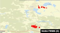 Горящие из-за атаки дронов склады у Тихорецка и у Торопца, 21 сентября 2024 года // NASA FIRMS